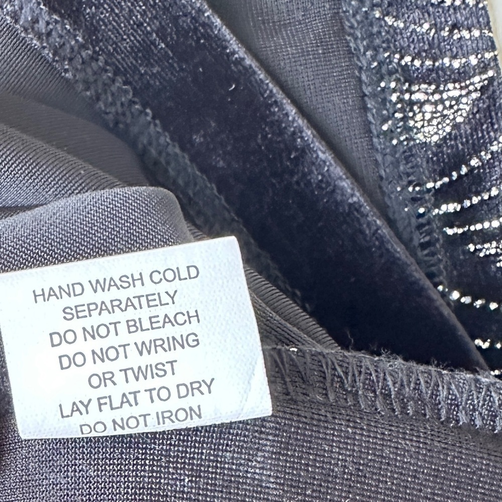 Vintage Notations Black Silver Velour Sparkle Layered Look Blouse Top Women’s L - Picture 10 of 10